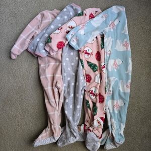 Lot Of Fleece Footed Sleepers